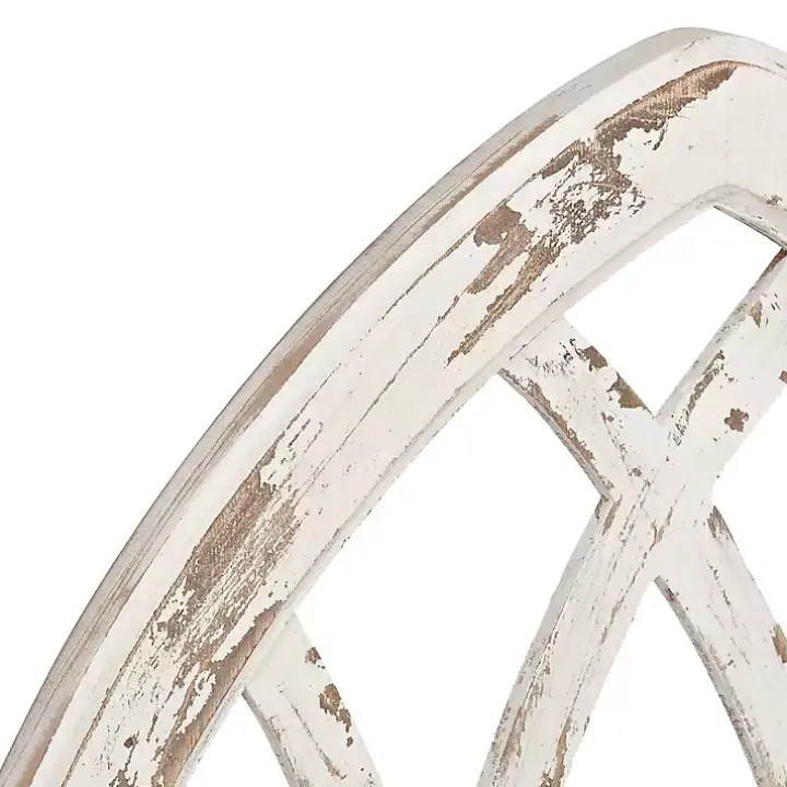 Antiqued White Window Pane Arch Plaque