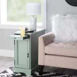 Aqua Accent Table with Charging Station