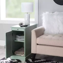 Aqua Accent Table with Charging Station