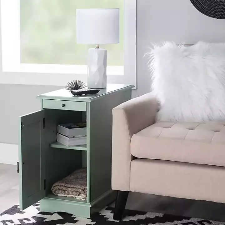 Aqua Accent Table with Charging Station