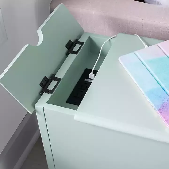 Aqua Accent Table with Charging Station