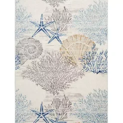 Aquamarine Starfish Coastal Area Rug, 5x7