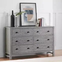Arden Gray Wood 6-Drawer Dresser