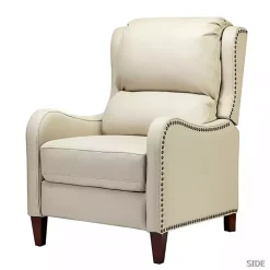 Arturo Ivory Leather Wingback Recliner