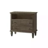 Ash Brown 2-Drawer Wood Nightstand