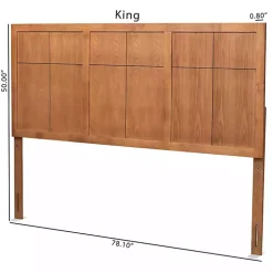 Ash Walnut Wood Panel King Headboard