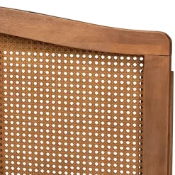 Ash Walnut Woven Rattan Queen Headboard