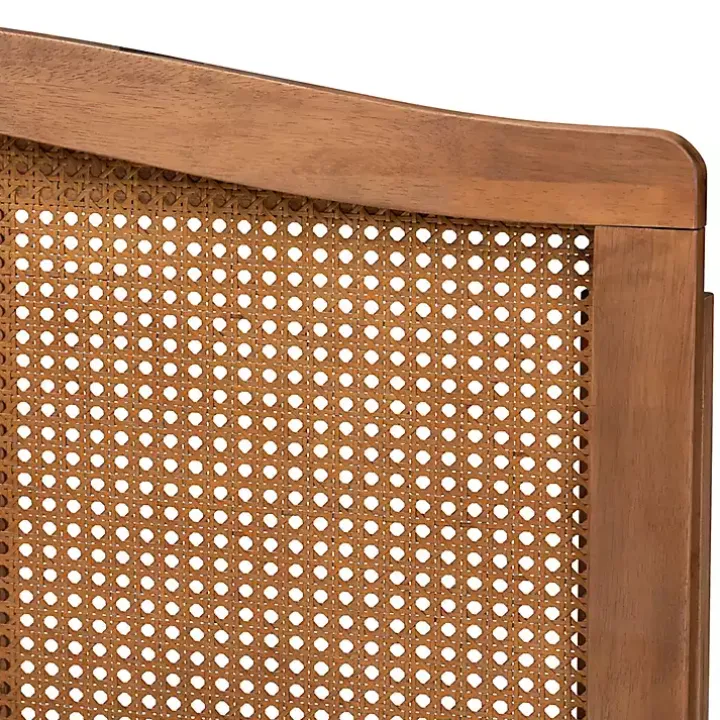 Ash Walnut Woven Rattan Queen Headboard