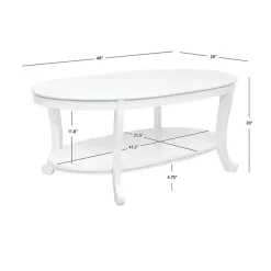 Aubert White Wood Coffee Table