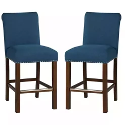 Aubrey Navy Upholstered 2-pc. Counter Stool Set