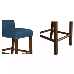 Aubrey Navy Upholstered 2-pc. Counter Stool Set
