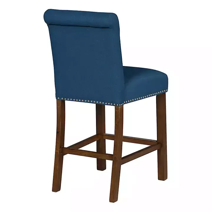 Aubrey Navy Upholstered 2-pc. Counter Stool Set