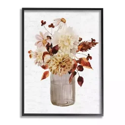 Autumn Flower Bouquet Black Framed Wall Art