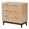 Ava Light Brown 3-Drawer Cabinet
