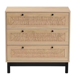 Ava Light Brown 3-Drawer Cabinet