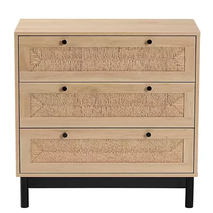 Ava Light Brown 3-Drawer Cabinet