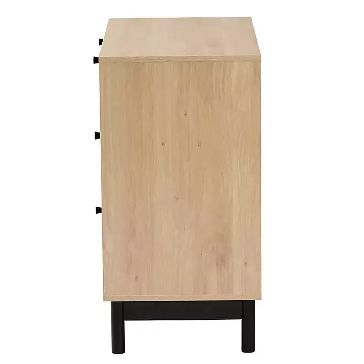 Ava Light Brown 3-Drawer Cabinet
