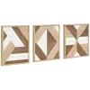 Ballez Geometric Wood Wall Plaques, Set of 3