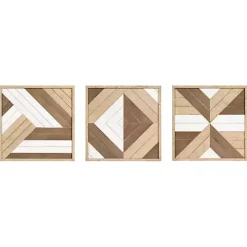 Ballez Geometric Wood Wall Plaques, Set of 3