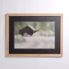 Barn Landscape Black Mat Framed Art Print