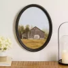 Barn Landscape Oval Framed Art Print