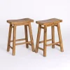 Barnwood Sonoma Saddle Counter Stools, Set of 2