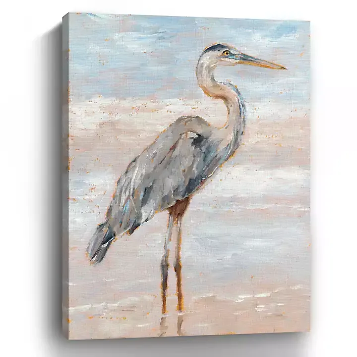 Beach Heron I Giclee Canvas Art Print, 48x36 in.