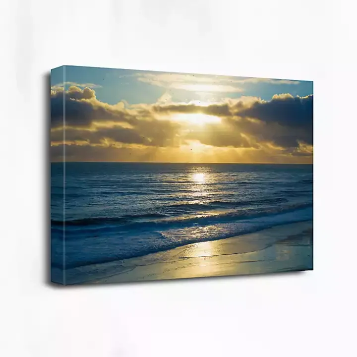 Beach Sunset Surfers Canvas Art Print