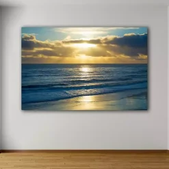 Beach Sunset Surfers Canvas Art Print