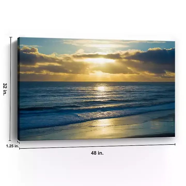 Beach Sunset Surfers Canvas Art Print