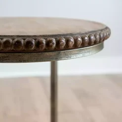 Beaded Round Wood C-Table