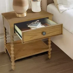 Beckett Camel Oak Wood Nightstand