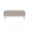 Beckett White and Gray Tufted Storage Bench