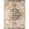 Beige and Gold Medallion Area Rug, 7x9