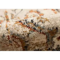 Beige and Gold Medallion Area Rug, 7x9