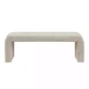 Beige Boucle Waterfall Bench, 52 in.