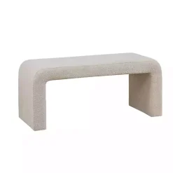 Beige Boucle Waterfall Bench