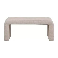 Beige Boucle Waterfall Bench