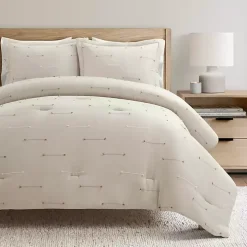 Beige Clip Jacquard 3-pc. Full/Queen Comforter Set