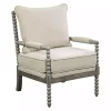 Beige Liam Turned Leg Accent Chair