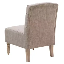 Beige Luna Tufted Armless Accent Chair