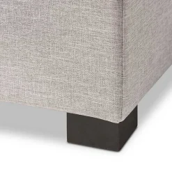 Beige Tufted Contemporary Storage Bench