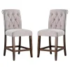 Beige Tufted Landon Counter Stools, Set of 2