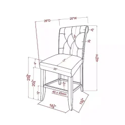 Beige Tufted Landon Counter Stools, Set of 2