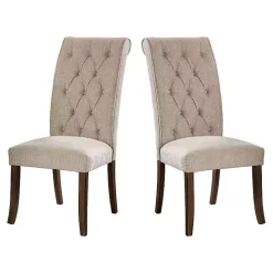 Beige Tufted Landon Dining Chairs, Set of 2