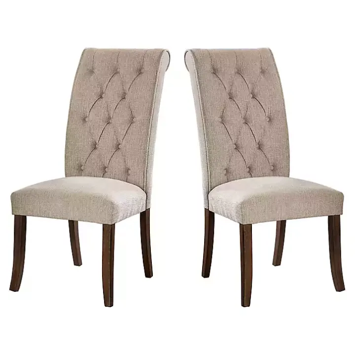 Beige Tufted Landon Dining Chairs, Set of 2
