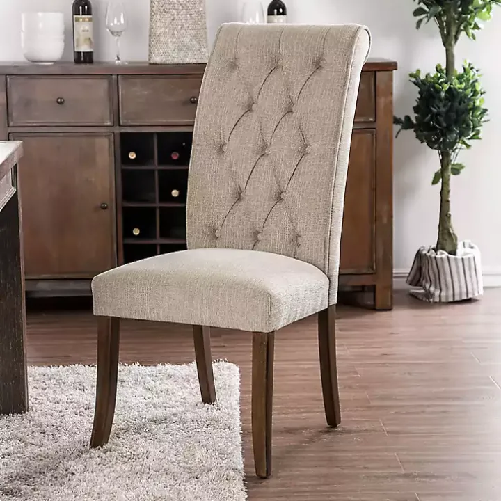 Beige Tufted Landon Dining Chairs, Set of 2