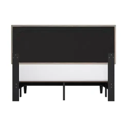 Beige Tufted Low Profile Platform Queen Bed