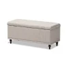Beige Tufted Upholstery Storage Ottoman