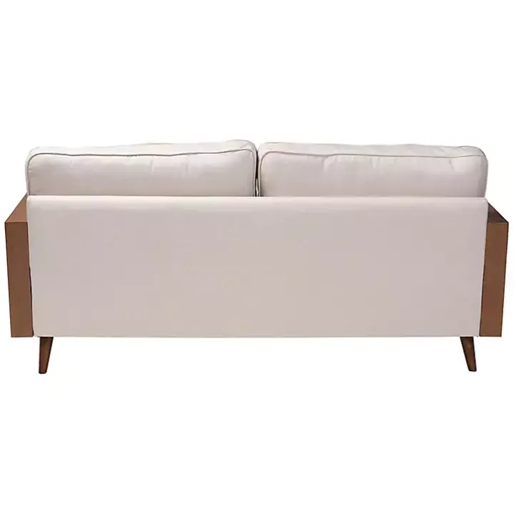 Beige Upholstered Harley Walnut Sofa